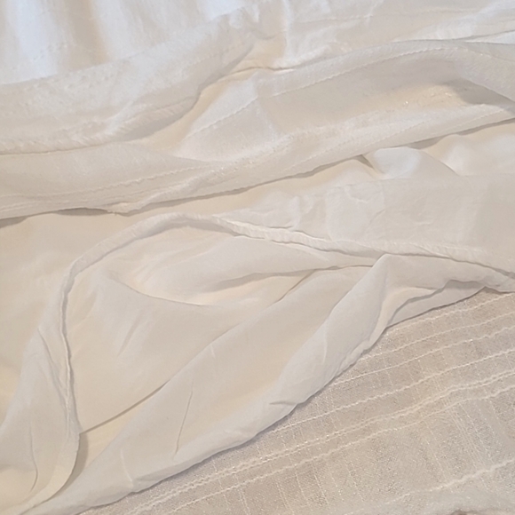 Anthropologie Cloth & Stone White Linen Cotton Blend Ruffle Hem Mini Dress Sz Sm - Picture 13 of 14